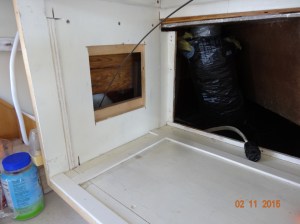 Holes where the cables come up