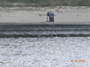 Propane Grill on a Sand Bar