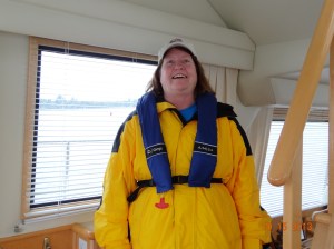 Colleen in rain gear