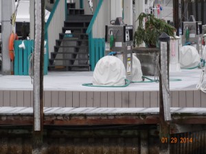 Ice on the gas dock