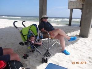 Victor and Mema sitting in the shade