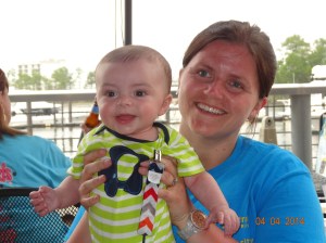 Mom and Victor at lunch