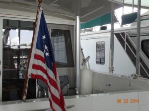 Davit from the rear of the boat