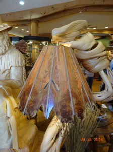 Wooden lamp and shade