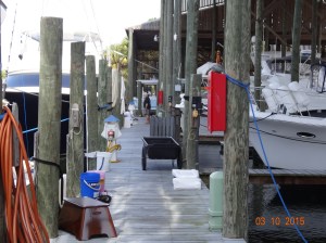 Looking down our pier