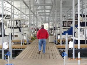 Gary walking down the dock last Fall