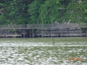 Part of trail along stone shore