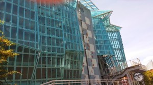 Outside rock climbing wall