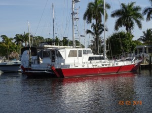 Another wide sail boat