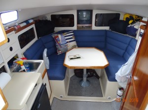 Looking down into the cabin