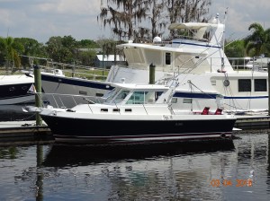 Our boat with a Kady Krogan in the back ground